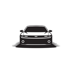 Fototapeta premium Sleek Black Car Silhouette with Modern Design