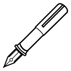 fountain pen vector line art 