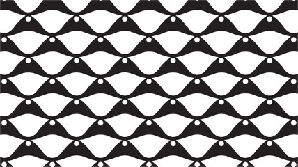 Fototapeta premium Abstract Black and White Wavy Pattern with Circles