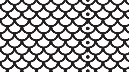 Scales Pattern Repeating Black and White Design