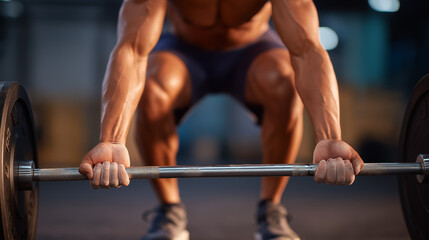 Intense Strength Training Session with Barbell Deadlift