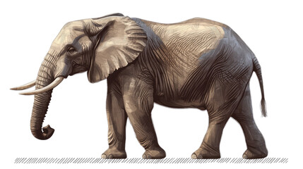 Obraz premium African elephant on white background