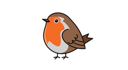 Charming cartoon robin bird illustration with a whimsical style and engaging visual appeal for various creative projects