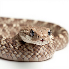 Fototapeta premium Closeup of a rattlesnake in the wild, showcasing scales and serpentine eyes in natural habitat