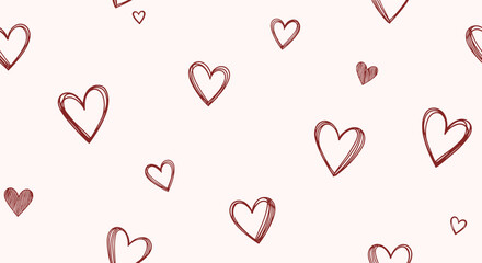 Charming hand drawn heart pattern for romantic designs and celebrations
