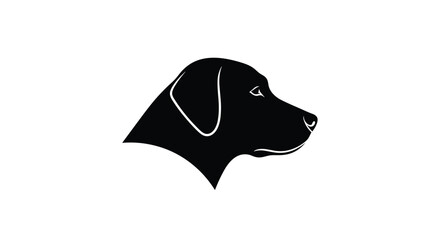 Elegant black labrador retriever head silhouette profile view vector art for dog lovers and pet enthusiasts