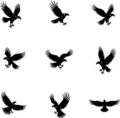 Obraz premium Wildlife Silhouettes: Cats & Eagles