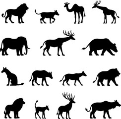 Obraz premium Wildlife Silhouettes: Cats & Eagles