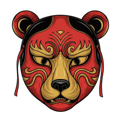 Japanese Bear Mask Vector