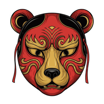 Japanese Bear Mask Vector