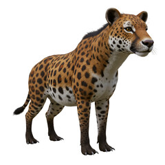 3D Illustration of A Jaguar on Transparent Background