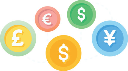 Fototapeta premium Colorful vector icon set: Easter eggs with numbers and currency symbols for web design