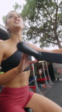 An Energetic and Invigorating Workout Session in a Beautiful Outdoor Gym Setting