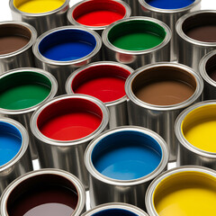 3D Illustration Paint Cans Colorful Vibrant Hues