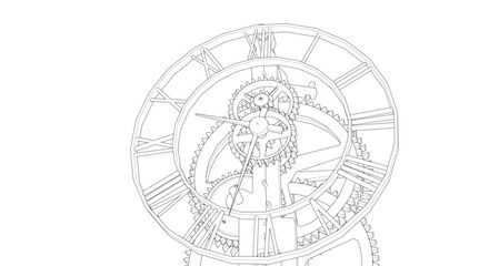 clock graphic symbol 3d illustration	
