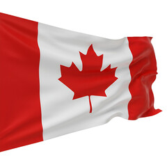 3D Illustration of Realistic Canadian Flag