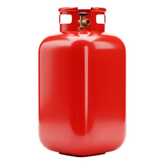 3D Illustration of Red Propane Tank on Transparent Background