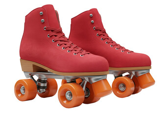 3D Illustration of Red Roller Skates Isolated