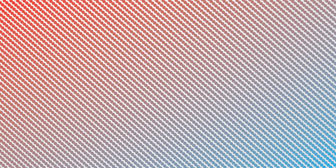 White background with red and blue polka dots in a symmetrical gradient.