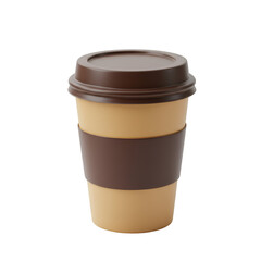3D Illustration of Coffee Cup With Sleeve