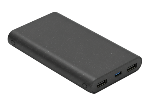 3D Portable Charger Power Bank on Transparent Background