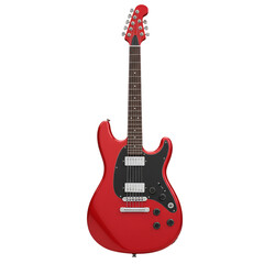 Naklejka premium 3D Illustration Red Electric Guitar Isolated
