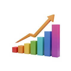 3D Illustration of Rainbow Graph with Growth