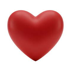 3D Illustration Red Heart Isolated on Transparent Background