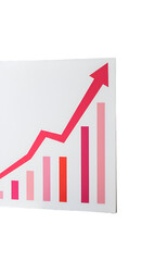 3D Illustration of Pink Upward Growth Chart