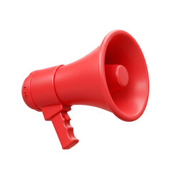 3D Illustration of Red Megaphone on Transparent Background