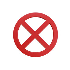 Fototapeta premium 3D Red Cross Symbol Icon on Transparent Background