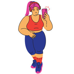 plus size woman selfies in the gym