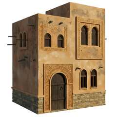 3D Illustration of Traditional Arabic Mud House