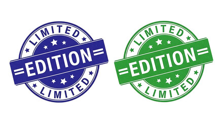 Obraz premium Limited edition promotional rubber stamp icons for retail marketing and product exclusivity branding