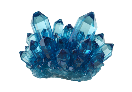 3D Rendered Illustration of Blue Crystal Cluster