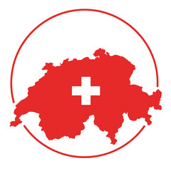 Fototapeta premium Switzerland flag map for Swiss National Day 1 August vector poster