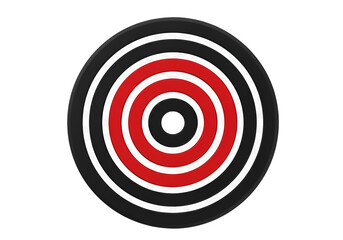 Abstract Illustration of Concentric Red Black and White Circles