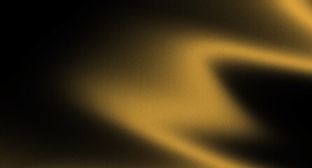 Abstract black dark deep gold gradient background color wave bright light silk glow grain texture noise surface grainy