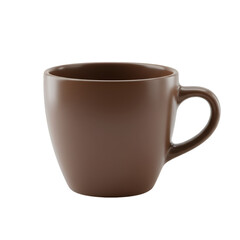 3D Render of Empty Brown Ceramic Mug on Transparent Background