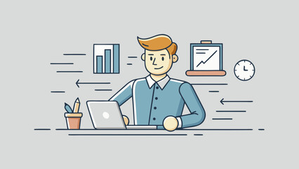 Remote Work and Productivity Vector Illustrations &ndash; Office and Freelance Professionals