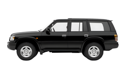 Modern Black SUV Car Isolated on White Background - Professional Automotive Photography