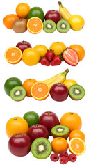 Assortment of Fresh Fruits Isolated on Transparent Background