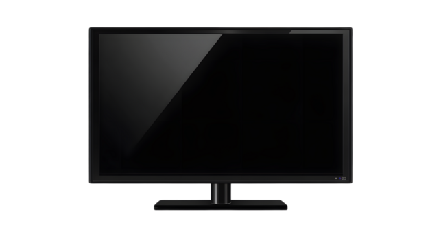 Sleek Black Flat Screen Plasma TV Realistic Illustration - Powered by Adobe