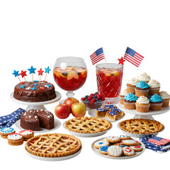 4th Of July Dessert Display Isolated On Transparent Background