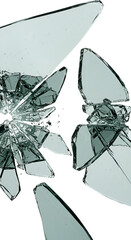 Abstract 3D Shattered Glass Fragments on Black Background