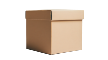 Professional Closed Cardboard Box Mockup on White Background