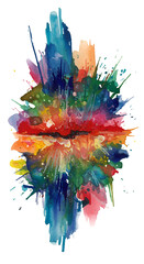 Abstract Illustration Colorful Lips With Paint Splash