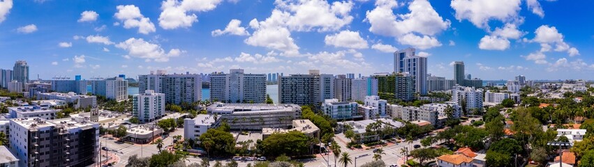 Aerial panorama Miami BEach Alton Road