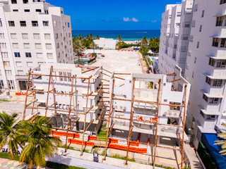 Rosewood The Raleigh Miami Beach. Aerial photo construction site