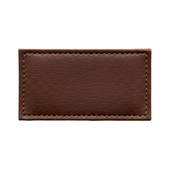 Blank Brown Leather Label Isolated Background PNG